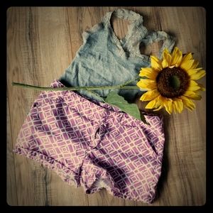 Purple print shorts girls size 12